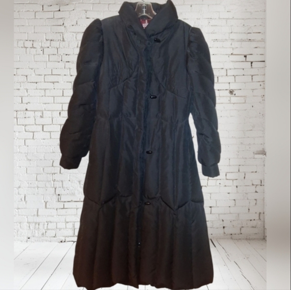 Gallery Black Puffer Coat Full-Length Classic Design - Picture 4 of 4